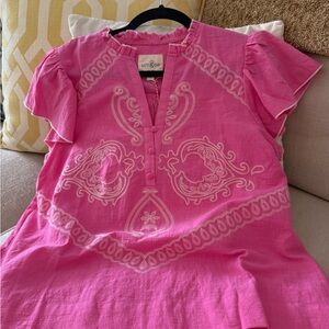 Umgee Pink Embroidered Blouse NWT